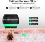Facial Cleansing Brush - Sonic Face Wash Brush Exfoliator with 3 Beauty Light Modes -Silicone & Waterproof - Electric Face Scrubber for Deep Cleaning & Massage - Black - Image 6