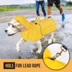 Lukovee Dog Raincoat, Waterproof Rain Jacket, Clear Hood & Reflective Rim | Easy On Off Adjustable Straps, Leash Hole, Soft Mesh Lining, Storage Pocket, Poncho for Small Medium Large Dogs (Yellow,M) - Image 5