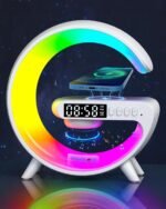 Waveloop Speaker Alarm Clocks for Bedrooms with Wireless Charging Station | Bluetooth Speaker, Sunrise Wake Up Light, RGB Night Lamp, 4-Button Bedside Alarm Clock with Time Display, USB-C Port - Image 2