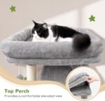 Globlazer Heavy Duty Cat Tree, 70 inch Sturdy Cat Tree for Indoor Cats Extra Large Cat Tower with Scratching Post, Hammock, Cat Condo for Adult Cats Kittens, F70 Pro, Light Grey - Image 3