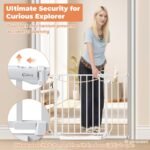 Baby Gate No Drilling, 29"-40" Dog Gate Indoor for Stairs & Doorways | Auto Close, Pressure Mounted Adjustable Pet Gate Indoor, Easy Walk Through Child Gate for Baby & Pet Stroller Friendly, White - Image 5