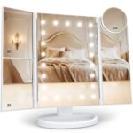 HUONUL Makeup Mirror, Vanity Mirror with Lights, 2X/3X/10X Magnification, Touch Control, Trifold, Dual Power Supply, Birthday Gifts for Women, Wife, Mom, Girls,Dorm Room Essentials - Image 2