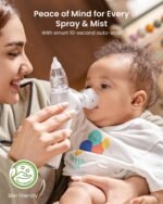 GROWNSY SniffEase Spa 3-in-1 Nasal Aspirator for Baby – Spray, Suction & Mist, Hospital-Grade Powerful Electric Nose Suction with Soothing Light & Music, Larger Chamber (Grey) - Image 7