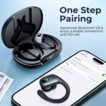occiam Active Noise Cancelling Earbuds Wireless Bluetooth Headphones Ear Buds 90Hrs Playback Stereo Bass Earphones with Mic Over-Ear Hooks IPX7 Waterproof Headset for Work Sports Running Matte Black - Image 7