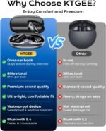 Wireless Earbuds Bluetooth 5.3 Sport Headphones with Earhooks,IPX7 Waterproof Earphones,48H Playtime Earbuds,Lightweight 7.8g,Noise Cancelling Mic Bluetooth Headphones for Running & Workout-Black - Image 3