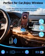 LED Display 2 in 1 Bluetooth 6.0 Transmitter Receiver 3.5mm AUX Jack RCA Wireless Audio Adapter Dongle for Airpods Headphones TV Airplane Flight Car Speaker Home Stereo, Dual Pairing & Handsfree Call - Image 7