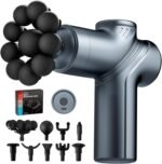 LEERCON Massage Gun Deep Tissue Mini Muscle Back Massager for Pain Relief | Silent Mini Muscle Massager with 9 Massages Heads Birthday Gifts for Men Women Dad Him (Blue) - Image 2