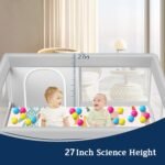 Baby Playpen with Mat, 50x50 Inch Playpen with Mat Waterproof for Babies and Toddlers Play Pen Playards Safety Gate Fence Active Center Indoor - Image 8