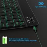 Backlit Bluetooth Keyboard Small Portable Wireless Keyboard Rechargeable Illuminated for Android Samsung Tablet Cell Phone Smartphone iPad A16 11th 10th Generation iPad Pro Air Mini iPhone (Black) - Image 5