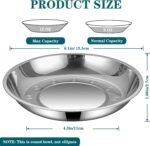 4Packs Cat-Bowls Cat Food Bowl - 6.1 Inch Stainless Steel Cats Feed Bowl for Indoor Cats Shallow and Wide Wet Food Plate Pet Feeding Whisker Fatigue Relief Pet Plate for Kitten Puppy (Type-B) - Image 3