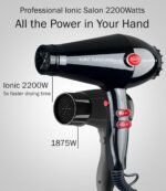 JOHN Professional Hair Blow Dryer, Fast Drying Powerful 2200W, Ionic for No Damage to Hair, Blast Turbo 6900, Black - Image 3