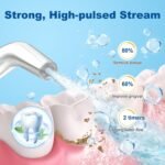 WellLeo Water Flossers for Teeth, 300ML Cordless Oral Irrigator Rechargeable Dental Flosser Picks with 5 Modes 5 Jet Tips,IPX7 Waterproof Teeth Cleaner for Braces Gum Care, Home Travel Use - Image 6