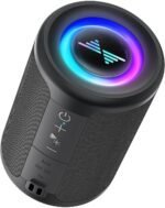 LENRUE Small Portable Bluetooth Speaker with Lights, TWS Stereo Surround Sound, Type C Powered, Bluetooth 5.3, AUX TF Card Input, Wireless for Outdoor Home, Coolest Gifts - Image 2