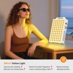 Blue/Yellow Light Therapy, 450/480/590nm 3 Wavelengths Blue Yellow Light Device with 60 Dual Chip Clinical Grade LEDs, Remote Control, Timer for Face, Body, Improve Skin, BO-300 (White) - Image 5