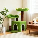 Sunflower Short Cat Tree with Cat Scratching Posts Small Cat Tower | Cat Condo,Cat Perch,Cat Bed 3-in-1 Cat Scratcher for Small Cats and Kittens - Image 2