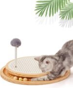 LMUGOOS Cat Scratcher, Cat Natural Sisal Scratching Pad, Kitten Interactive Toy with Ball Track Spring Ball for Chasing Hunting Mental Physical Exercise Puzzle - Image 2