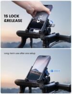 Lamicall Motorcycle Bike Phone Mount, 1s Lock Bike Phone Holder | Camera Friendly Bicycle Phone Clip, Scooter Accessories Gifts for iPhone Pro Max, Galaxy S25 Ultra, 4.7-7" Phones - Image 5