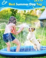 Peteast Splash Pad for Dogs & Kids - Anti-Slip Dog Pool for Large Dogs, 0.58 mm Thickened Durable Outdoor Water Play Mat, Summer Sprinkler Toy for Backyard (67in, Blue) - Image 5