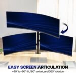 VIVO Triple Monitor Desk Mount, 32 to 49 inch Ultrawide Screens, One Fixed Screen and Two Mechanical Arms for Gaming and Office Setups, Max VESA 100x100, Holds up to 83.6 lbs, Black, STAND-V123TG - Image 7
