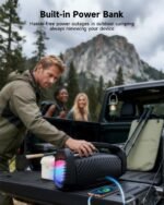 RWN Outdoor Bluetooth Speaker: 160W Loud Sound, IP67 Waterproof with 24H Playtime, Fast Charge, Bass, TWS, Portable Wireless Speakers with Light Show for House, Party, Projector, Beach (Black) - Image 9