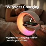 5 in 1 LED Table Lamp with Wireless Charging Bluetooth Speaker | App Controlled Night Light Alarm Clock for Christmas Birthday Gifts for Teens Adults Desk Office Bedroom Decor - Image 4