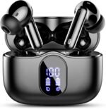 Wireless Earbuds, Bluetooth 5.4 Headphones Bass Stereo/Clear Calls, Black | Ear Buds with Noise Cancelling Mic LED Display in Ear Earphones IP7 Waterproof 36H Bluetooth Earbuds for Phones/Sport/Laptop - Image 2