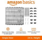 Amazon Basics Foldable Octagonal Metal Exercise Pen for Dogs, Indoor/Outdoor, Single Door, 8 Panels, 24" Height, Extra Small, Easy to Assemble, Black - Image 6
