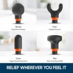 Sharper Image PowerBoost Core Mini Massage Gun [2026 Version] Deep Tissue Percussion Massager with 6 Speeds for Back & Full Body Muscle Pain Relief, Portable with 4 Attachments & Carry Pouch - Image 7