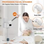 Professional Facial Steamer, Face Steamer Upgrade PTC Heating, Esthetician Steamer Hot Mist Facial Steamer for Salon Spa Beauty (White) - Image 5