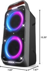 Foxdawn Party Bluetooth Speaker: 240W Peak Loud Sound, Deep Bass, 15H Playtime, Fast Charge, IPX4 Waterproof, TWS, Led Light Show, Large Portable Wireless Speakers for Outdoor, Camping, Backyard, Home - Image 9