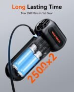 WOLFBOX MF60&MF70 Compressed Air Duster-110000RPM Super Power Electric Air Duster, 3-Speed Adjustable Rechargeable Cordless Air Blower with Fast Charging for PC Keyboard Cleaning, Car, Home (Black) - Image 9