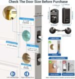 Veise Fingerprint Door Lock with 2 Lever Handles - Keyless Entry Door Lock, Electronic Keypad Deadbolt, Digital Smart Code & Front Handle Sets, Auto-Locking, Easy Installation, Matte Black - Image 10