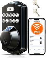 Veise VE012W WiFi Fingerprint Smart Lock for Front Door, Matte Black | App Remote, Built-in WiFi, Alexa & Google Compatible, Real-Time Alerts, Low Battery Alarm, Keyless Entry Keypad Deadbolt - Image 2