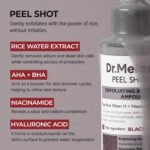 Dr.Melaxin Peel Shot Black Rice Exfoliating Ampoule, Face Exfoliator with AHA BHA Niacinamide Rice Bran Water, Blackhead Remover, Pore Minimizer, Brightening Glass Skin Serum, Korean Skin Care, 2.7 oz - Image 5