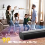 RIOWOIS 17" Sound Bar, Home Theater Surround Sound System for TV | Bass Reflex Port, Compatible with Fire TV Remote, Support Optical/AUX/Bluetooth 5.3 Input, Compact Design, Wall-mountable - Image 4