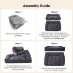 FURTIME XL Orthopedic Dog Beds Large Sized Dog, Extra Thick Supportive Comfort Pet Sofa, Ergonomic Slant Dog Couch Bed with Removable Washable Cover, Ultra Soft Surface & Non-Slip Bottom, Grey, 42" - Image 10