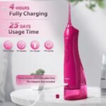 TOVENDOR Electric Water Dental Flosser Teeth Pick, Cordless Flossers Oral Irrigator IPX7 Waterproof 300ML Rechargeable Travel Water Teeth Cleaner with 5 Tips for Home Braces Care Gums Deep Cleaning - Image 4