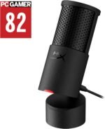 HyperX SoloCast 2 – Gaming USB Condenser Mic for PC, USB-C to USB-A, Built-in Pop Filter, Internal Shock Mount, Plug and Play, 24-bit / 96kHz, Compact Tiltable Stand – Black - Image 3