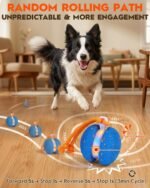 Xeuch Interactive Dog Toys, Automatic Irregular Moving and Rolling Dog Ball with 2 Speed Modes, E-TPU Material, Motion Activated Pet Toys with Rope for Dogs Puppies, Dog Stimulation Toy (Blue) - Image 4