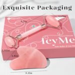 BAIMEI IcyMe Rose Quartz Roller & Gua Sha Facial Tool Set for Depuffing | Cooling Face Roller for Lymphatic Massage,Sculpting Tool for Face, Eyes & Neck, Skin Care Gifts for Women,Spa & Travel Use - Image 9