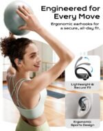 Wireless Earbuds Bluetooth 5.3 Sport Headphones with Earhooks,IPX7 Waterproof Earphones,48H Playtime Earbuds,Lightweight 7.8g,Noise Cancelling Mic Bluetooth Headphones for Running & Workout-Black - Image 10