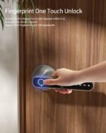 TMEZON Smart Door Lock Fingerprint, Keyless Entry Door Lock with Handle, APP/IC Cards/Codes/Keys/Fingerprints Biometric Electronic Keyless Entry Lock for Bedroom Home Hotel Office - Image 3