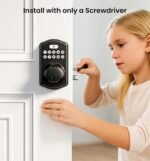 Veise KS02A Fingerprint Door Lock, Keypad Deadbolt, Matte Black | Keyless Entry, AI Fingerprint, 20 Codes, Auto Lock, Anti-Peeping Code, IP54 Waterproof, Electronic Deadbolt for Front Door - Image 14