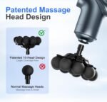 LEERCON Massage Gun Deep Tissue Mini Muscle Back Massager for Pain Relief | Silent Mini Muscle Massager with 9 Massages Heads Birthday Gifts for Men Women Dad Him (Blue) - Image 3