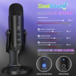 ZealSound Podcast Microphone for PC, Noise Cancellation USB Mic with Gain, Volume Adjustment & Mute Button, Monitoring & Echo, for YouTube, TikTok, Podcasting, Streaming, iPhone, iPad, Android, Mac - Image 4