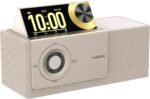 GoldJoy 7 in 1 Bluetooth Speaker Wireless Charging Station for Home Gift | Sound with Punchy Bass, Sunset Lamp & White Noise for Sleep, Smart Flip-Up LCD Display, Clock Syncs Phone's Time and Date - Image 2