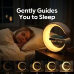 5 in 1 LED Table Lamp with Wireless Charging Bluetooth Speaker | App Controlled Night Light Alarm Clock for Christmas Birthday Gifts for Teens Adults Desk Office Bedroom Decor - Image 6