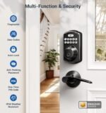 Veise Fingerprint Door Lock with 2 Lever Handles - Keyless Entry Door Lock, Electronic Keypad Deadbolt, Digital Smart Code & Front Handle Sets, Auto-Locking, Easy Installation, Matte Black - Image 6