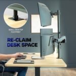 VIVO Triple Monitor Desk Mount, 32 to 49 inch Ultrawide Screens, One Fixed Screen and Two Mechanical Arms for Gaming and Office Setups, Max VESA 100x100, Holds up to 83.6 lbs, Black, STAND-V123TG - Image 9
