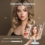 HUONUL Makeup Mirror, Vanity Mirror with Lights, 2X/3X/10X Magnification, Touch Control, Trifold, Dual Power Supply, Birthday Gifts for Women, Wife, Mom, Girls,Dorm Room Essentials - Image 4